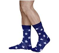 vitsocks Calcetines Geométricos Originales Divertidos Unisex, Algodón Suave, estrellas: azul-blanco, 43-46