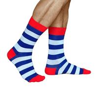 vitsocks Calcetines Geométricos Originales Divertidos Unisex, Algodón Suave, rayas: azul-blanco-rojo, 39-42