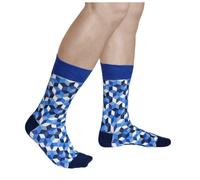 vitsocks Calcetines Geométricos Originales Divertidos Unisex, Algodón Suave, rombos: azul, 39-42