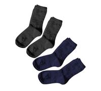 vitsocks Calcetines Invierno LANA MERINO Originales Infantiles (4 PARES) Suela Acolchada, negro y azul marino, 27-30