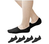 vitsocks Calcetines Invisibles Finos 98% Algodón Mujer (4 PARES) Agarres Antideslizantes, negro, 35-38