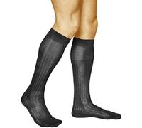 vitsocks Calcetines Largos Elegantes 100% ALGODÓN Fino Hombre (2 PARES) Ejecutivos Traje, negro, 44-46