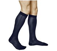 vitsocks Calcetines Largos Premium Algodón Mercerizado Hombre (2 PARES) Finos Duraderos, azul marino, 44-46