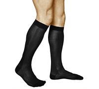 vitsocks Calcetines Largos Premium Algodón Mercerizado Hombre (2 PARES) Finos Duraderos, negro, 42-43