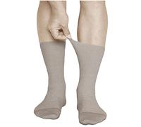 vitsocks Calcetines sin Goma Antipresión no Aprietan Hombre (3 PARES) Algodón Finos Verano Especiales sin Elástico no Aprieten, beige, 42-43