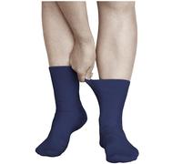 vitsocks Calcetines sin Goma Antipresión no Aprietan Mujer (3 PARES) Algodón Finos Verano sin Elástico Especiales, azul oscuro, 35-38
