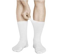 vitsocks Calcetines Sin Goma Finos que no Aprietan Hombre (3 PARES) 98% Algodón Suave, blanco, 44-46