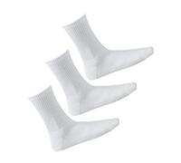 vitsocks Hombre Calcetines Deporte Fibra BAMBÚ Skate Tenis Crew Finos (3 PARES) Antiampollas Deportivos Clasicos Lisos, 3x blanco, 43-46