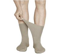 vitsocks Hombre Calcetines Extra Anchos No Aprietan Diabéticos (3 PARES) Sin Goma Antipresión Pies Hinchados Diabetes, beige, 39-41