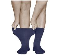 vitsocks Hombre Calcetines Extra Anchos No Aprietan Diabéticos (3 PARES) Sin Goma Antipresión Pies Hinchados Diabetes, azul marino, 39-41