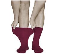 vitsocks Hombre Calcetines Extra Anchos No Aprietan Diabéticos (3 PARES) Sin Goma Antipresión Pies Hinchados Diabetes, burdeos, 44-46