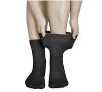 vitsocks Mujer Calcetines Diabéticos Extra Anchos No Aprietan (2 PARES) Sin Costuras Pies Diabetes Piernas Hinchadas Algodón, negro, 39-42
