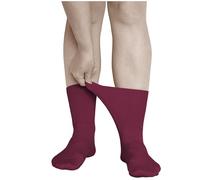 vitsocks Mujer Calcetines Extra Anchos No Aprietan Diabéticos (3 PARES) Sin Goma Antipresión Pies Hinchados Diabetes, burdeos, 35-38