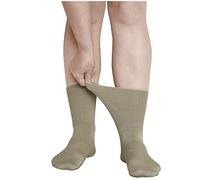 vitsocks Mujer Calcetines Extra Anchos No Aprietan Diabéticos (3 PARES) Sin Goma Antipresión Pies Hinchados Diabetes, beige, 35-38