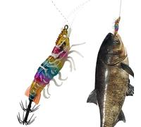 Vitsrisea Anzuelo para calamares - Equipo de que a la oscuridad | Artificiales con forma de camarón para calamares - Para uso exterior en aguas saladas y dulces ríos, lagos, estanques vacaciones