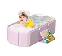 Vitsrisea Bañera Plegable para Bebés - Bañera Infantil Plegable,Bañera Para Sentarse y Reclinarse, Cubo Antideslizante para Bebés y Niños de 0 a 8 Años
