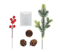 Vitsrisea Christmas Branches for Jarrones, Real Touch Plants Pine Cones | Christmas Berry Stems Fake Cones, for Crafts Wreath Table Centerpieces Home Decor Wedding Holiday Farmhouse Apartment Office