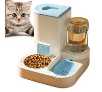 Vitsrisea Juego de y Bebedero para Mascotas 2 en 1, Juego automático de Agua y para Gatos, dispensador de Alimentos para Mascotas con Botella de Agua automática, dispensador de