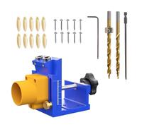 Vitsrisea Kit Jig para agujeros de bolsillo - Jig guía para taladro de bolsillo para trabajar la madera - Localizador para perforación angular con recogida de polvo, para carpintería, armario de