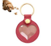 Vitsrisea Llavero de piel de perro, llavero conmemorativo de perro, colgante de corazón, pieza de recuerdo unisex para mochila, bolso de mano