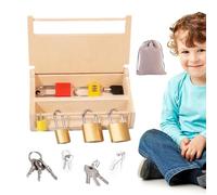 Vitsrisea Lock and Key Toy - Juego De Bloqueo De Aprendizaje Preescolar, Junta De Actividad Educativa De Madera | Juguete De Entrenamiento De Habilidades Motoras Finas para Niños, Aula De La Escuela