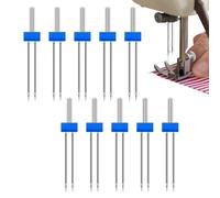 Vitsrisea Máquina de coser de doble aguja | Herramienta de acero inoxidable para costura - Agujas dobles para máquina de coser doméstica - Para dobladillos costuras abiertas Quilting principiantes