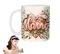 Vitsrisea Mom Cup, MATHE FAY MUGG,Copa de bebida para el día de la madre de cerámica - Elegante tacano de té para el diseño de flores Botón para las hijas de nuevas mamás de mujer, abuelas, abuelas