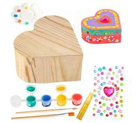 Vitsrisea Paint Your Own Jewelry for Girls - Jewelry Chest Painting Set - Creative Painting Activity Girls Aged 3-12 Years Old, Decorate Heart Treasure Art Set