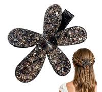 Vitsrisea Pinza para el pelo con pedrería, horquilla floral brillante 3D, horquilla brillante - Para novia, boda, reunión, ocasiones formales, vacaciones, vestido diario