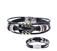 Vitsrisea Pulsera de guitarra, pulsera de música, brazalete en de guitarra en joyería de rock estilo, pulseras de varias capas sobre el tema de la música para él