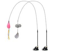 Vitsrisea Suction Cup Cat Toy - Interactive Teaser Wand Game, Strong Base Motion Device, Engaging Indoor Activity System, Self Play Entertainment Equipment | Usage For Home Living Room Apartment