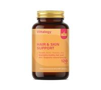 VITTALOGY Hair & Skin Support Complemento Alimenticio de Vitaminas, Biotina, Queratina y Zinc para Fortalecer Pelo, Piel y Uñas. Suplemento Natural Contra Caida Cabello de Mujer y Hombre. 120 Cápsulas