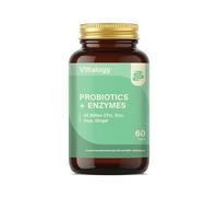 VITTALOGY Probiotics + Enzymes Probiótico Natural 40 Mil Millones UFC con 14 Cepas y Lactobacilus Gasseri. Suplemento Disminuye Inflamación e Hinchazón Abdominal y Mejora Sistema Inmune. 60 Cápsulas