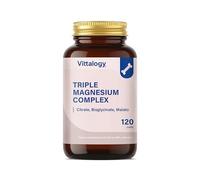 Vittalogy Triple Magnesium Complex. Complemento Alimenticio con Magnesio Citrato, Bisglicinato y Malato para Función Muscular, Nerviosa y Cardiovascular, Sueño Reparador y Vitalidad Mental (1 bote)