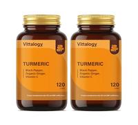 VITTALOGY Turmeric Premium Complemento Alimenticio con Cúrcuma, Jengibre y Pimienta Anti Envejecimiento y Alivio Dolor. Suplemento Antioxidante y Antiinflamatorio Natural. 240 Cápsulas