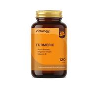 VITTALOGY Turmeric Premium Complemento Alimenticio con Cúrcuma, Jengibre y Pimienta Anti Envejecimiento y Alivio Dolor. Suplemento Antioxidante y Antiinflamatorio Natural. 120 Cápsulas