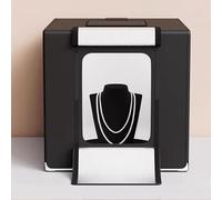 Vituord Caja De Luz para Estudio Fotográfico, Portátil Y Plegable De 40 X 40 Cm, con Luces LED Regulables, Fondos Blanco Y Negro, para Productos Pequeños En Miniatura Y Electrónica De Joyería