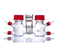 Vituord Cámara De Reacción Electroquímica, Reactor De Vidrio De Borosilicato De Alto Rendimiento Tipo H De Doble Celda, Celda Doble De 100 Ml, con Membrana De Intercambio De Protones
