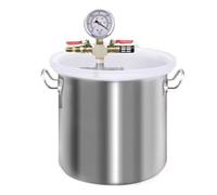 Vituord Lab Vacuum Chamber, Stainless Steel Degassing Chamber, with Acrylic Cover and Vacuum Gauge, Silencer, For Wood Stabilization, Degassing Silica Gel, Gypsum