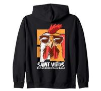 Vitus Catholic Saint Overleeping Snooze Funny Cool Rooster Sudadera con Capucha