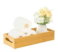 VITVITI Portarrollos Papel higiénico bambú Almacenamiento, portarrollos Papel higiénico bambú Almacenamiento Papel higiénico Cesta higiénico baño Tanque Inodoro Cocina Contador Organizador - Registro