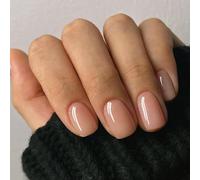 Viugex 24 Piezas Uñas Postizas Cortas Cuadradas, Rosa Nude Uñas Falsas Acrilicas, Puntas de Uñas con Pegamento Gelatina, Color Sólido Press on Nails Artificiales para Mujeres Manicura Decoración