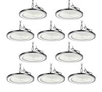 Viugreum 10 Paquetes de UFO LED 500W, Proyector LED exterior 50000LM, Blanco Frío 6500K, AC 85-265V IP65 Impermeable Iluminación de Taller, Led Industrial UFO con Cadena para Taller Gimnasio