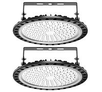 Viugreum 2 PACK UFO LED 500W, Foco LED de Exterior 500W, Lámpara de Alta Bahía 50000LM, Blanco Frío 6500K, Lámpara Industrial IP65 Impermeable,Campana Led Industrial para Garaje/Fábrica/Taller