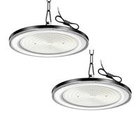 Viugreum 2 Paquetes de UFO LED 500W, Proyector LED exterior 50000LM, Blanco Frío 6500K, AC 85-265V IP65 Impermeable Iluminación de Taller, Led Industrial UFO con Cadena para Fábrica Taller Gimnasio