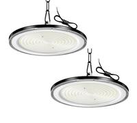 Viugreum 2 Paquetes de UFO LED 800W, Proyector LED exterior 80000LM, Blanco Frío 6500K, AC 85-265V IP65 Impermeable Iluminación de Taller, Led Industrial UFO con Cadena para Fábrica Taller Gimnasio