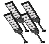 Viugreum 4 Packs 600W Farola Solar Exterior con Mando a Distancia - 6500K Foco con Sensor de Movimiento - 1080 LEDs IP66 Impermeable para Patio y Jardín