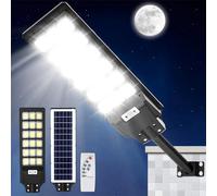 Viugreum Farolas Solares Exterior 600W, Farola Potente con Control Remoto, IP65 Impermeable Luz Solar Exterior, 576 LED 6500K Foco Solar Exterior Sensor de Movimiento, Luz de Seguridad Jardín Patio