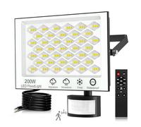 Viugreum LED Foco Con Sensor de Movimiento y Control Remoto, 20000LM Blanco Frío 6500K Regulable, Impermeable IP66 Con Temporizador Para Jardín y Garaje