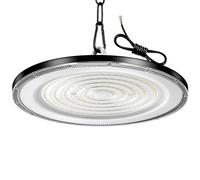 Viugreum UFO LED 300W, Proyector LED exterior 30000LM, Blanco Frío 6500K, AC 85-265V IP65 Impermeable Iluminación de Taller, Led Industrial UFO con Cadena para Fábrica Taller Gimnasio